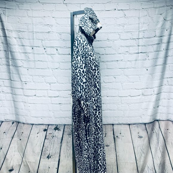 Nick & Nora Pajama One Piece Animal Leopard Print XL PJ With Hoodie Sleepwear - Picture 5 of 12